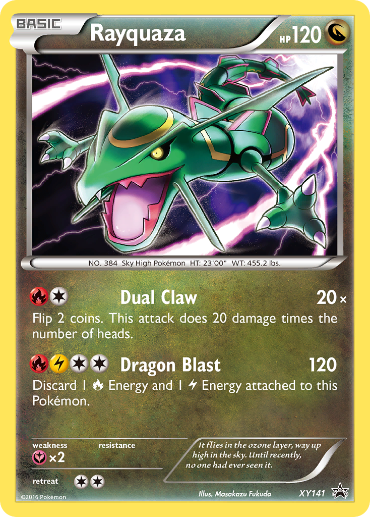 Rayquaza XY141 Promo card from XY Black Star Promos