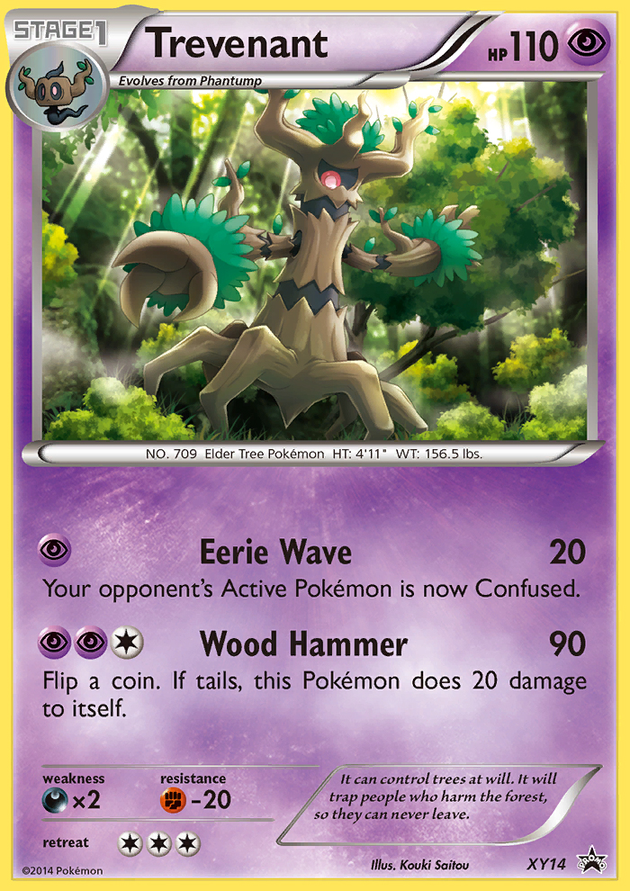Trevenant XY14 Promo card from XY Black Star Promos