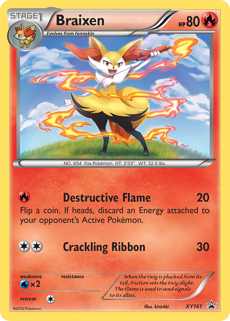 Braixen XY161 Promo card from XY Black Star Promos