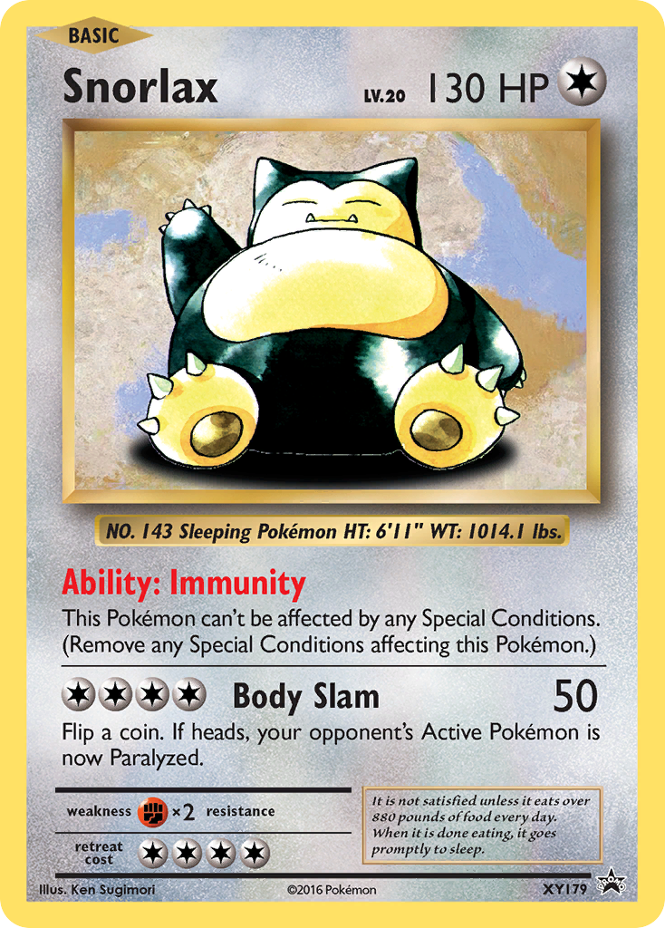 Snorlax XY179 Promo card from XY Black Star Promos