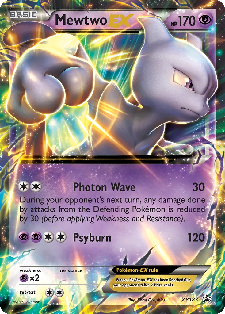 Mewtwo-EX XY183 Promo card from XY Black Star Promos