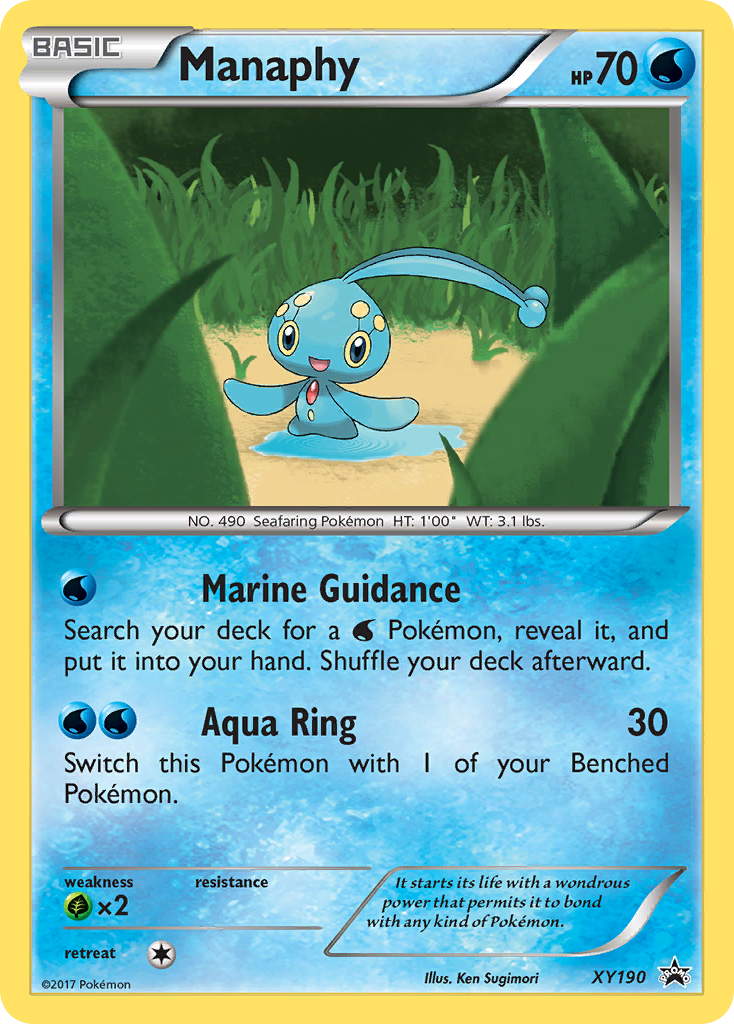 Manaphy XY190 Promo card from XY Black Star Promos