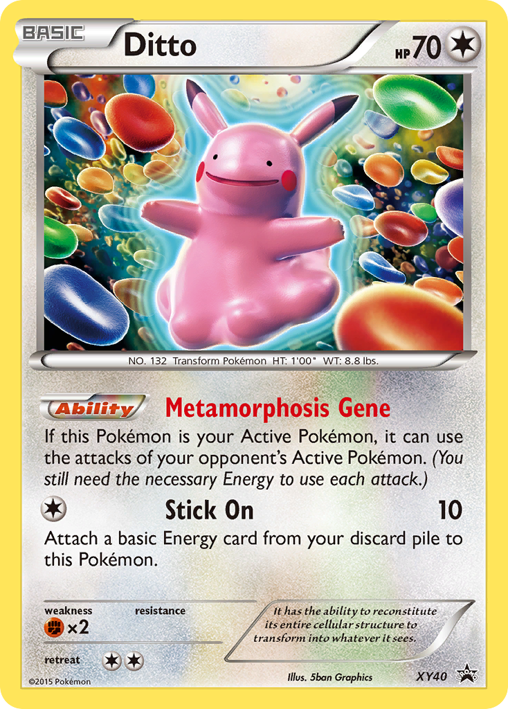Ditto XY40 Promo card from XY Black Star Promos