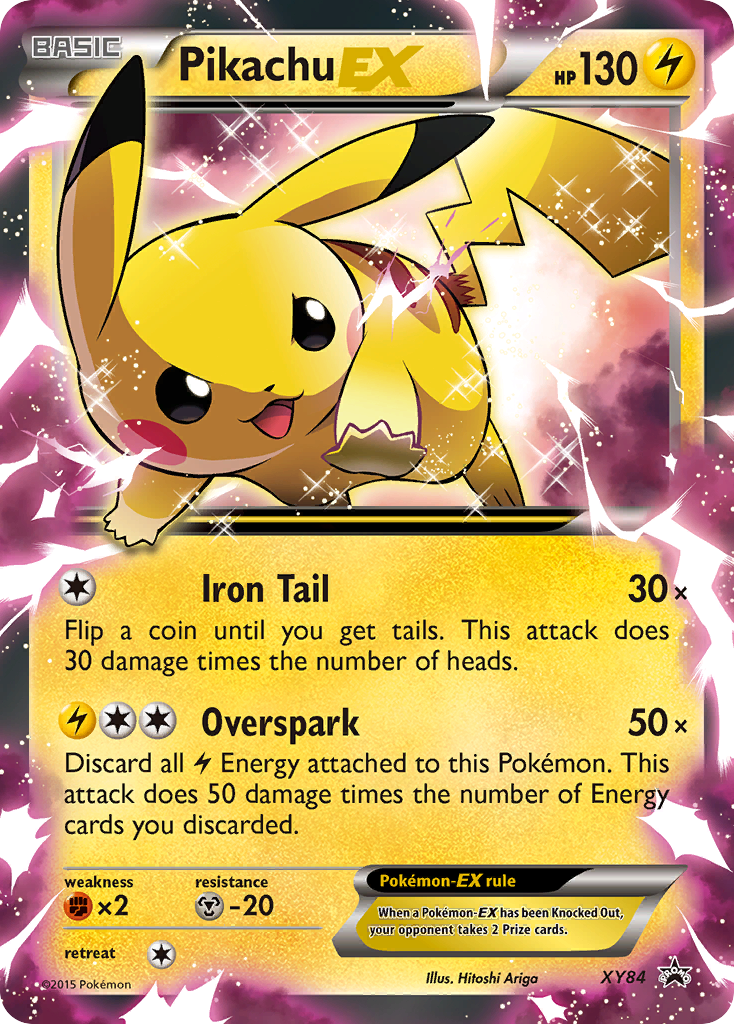 Pikachu-EX XY84 Promo card from XY Black Star Promos