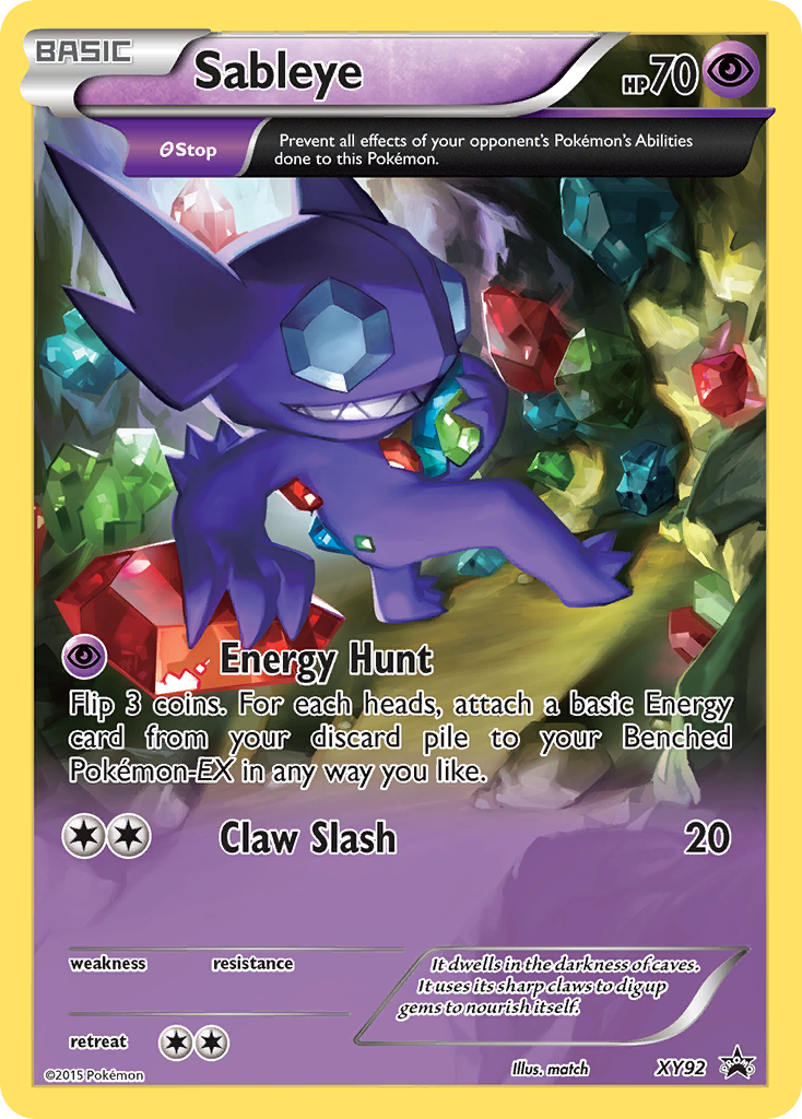 Sableye XY92/211 Promo card from XY Black Star Promos