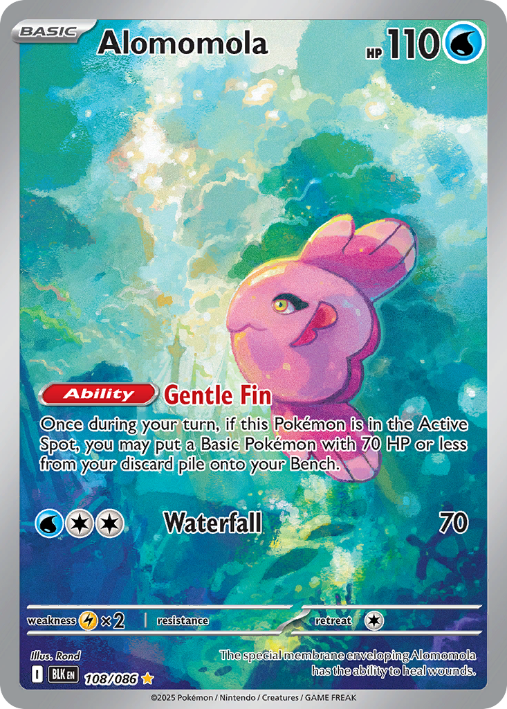 Alomomola 108/86 Illustration Rare card from Black Bolt