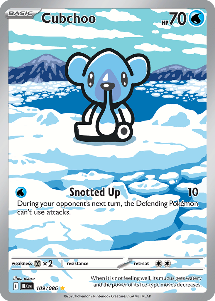 Cubchoo 109/86 Illustration Rare card from Black Bolt