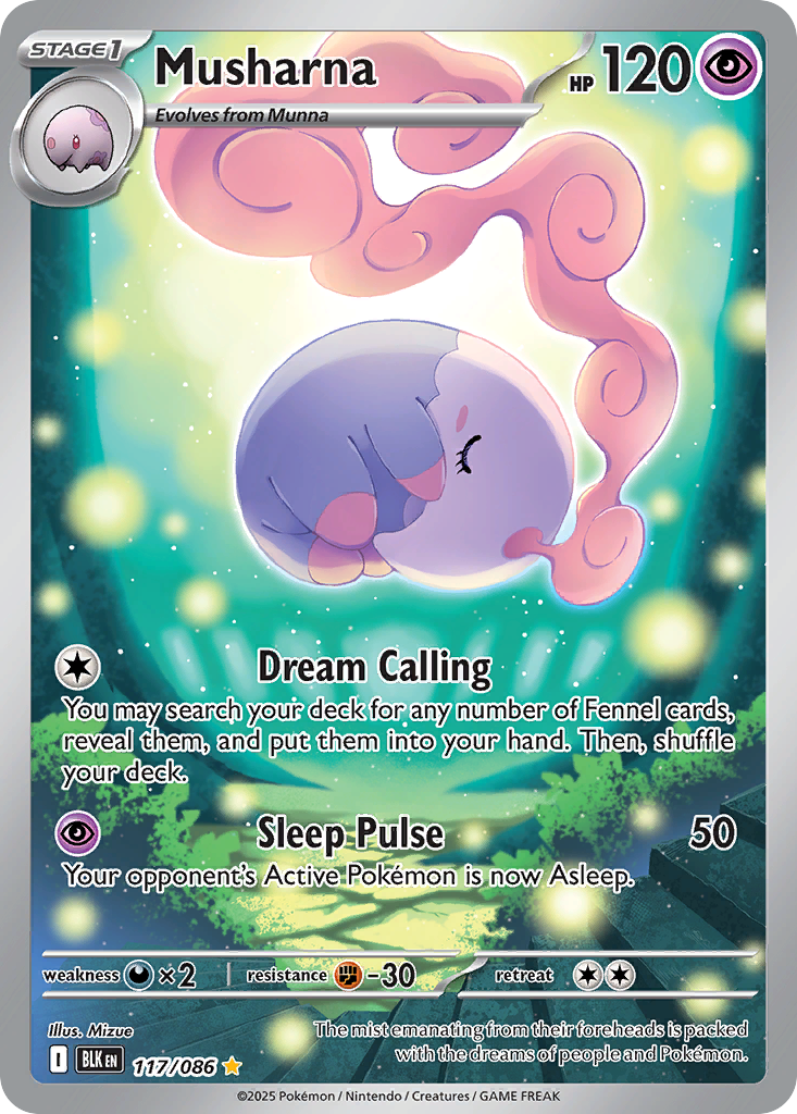 Musharna 117 Illustration Rare card from Black Bolt