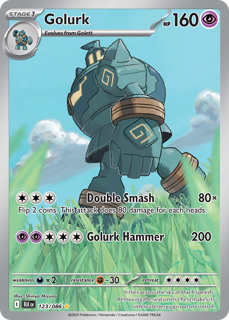 Golurk 123 Illustration Rare card from Black Bolt