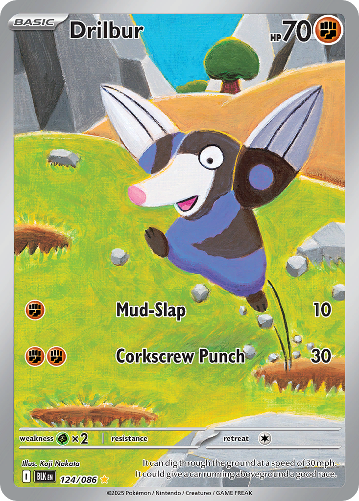 Drilbur 124 Illustration Rare card from Black Bolt