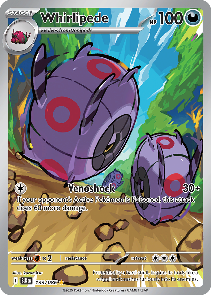 Whirlipede 133 Illustration Rare card from Black Bolt