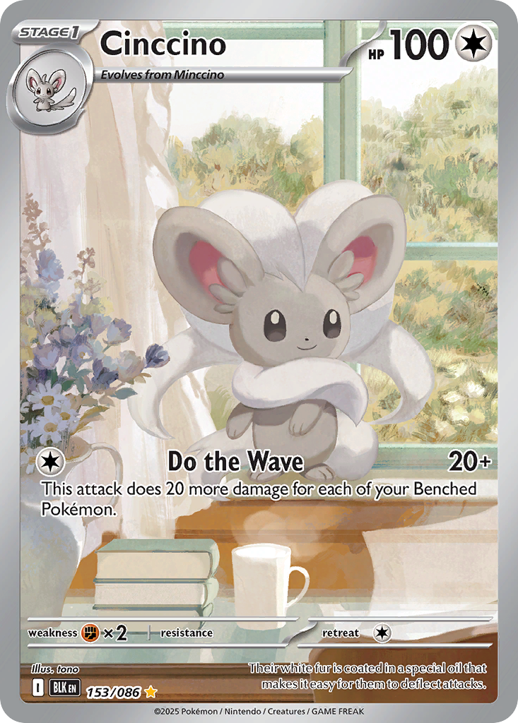 Cinccino 153 Illustration Rare card from Black Bolt
