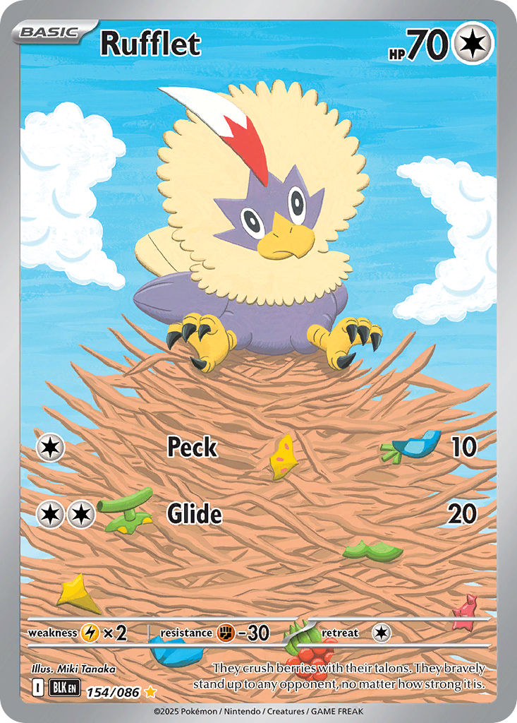 Rufflet 154 Illustration Rare card from Black Bolt