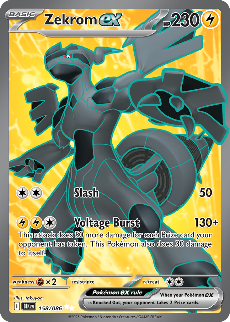 Zekrom ex 158 Ultra Rare card from Black Bolt