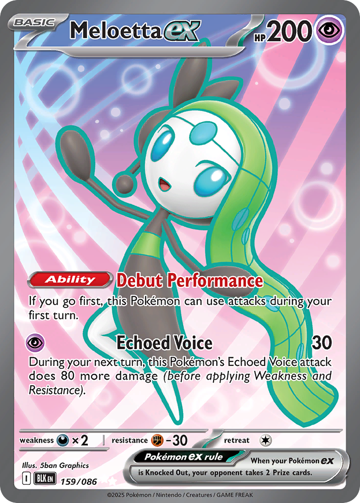 Meloetta ex 159 Ultra Rare card from Black Bolt