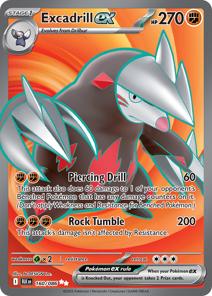 Excadrill ex 160 Ultra Rare card from Black Bolt