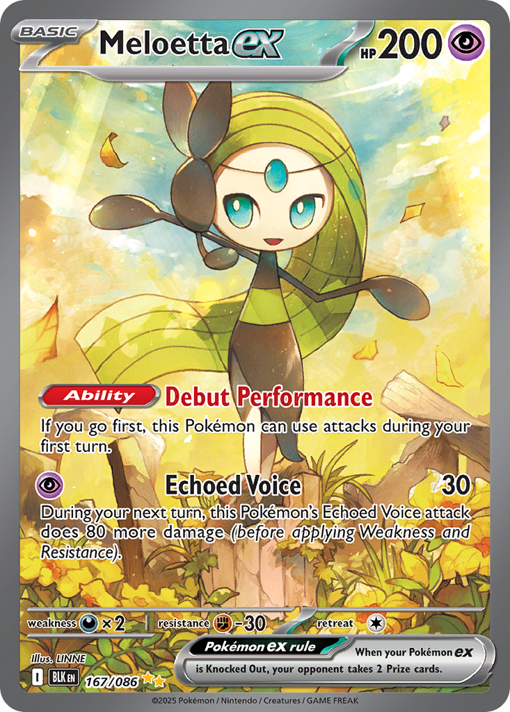 Meloetta ex 167 Special Illustration Rare card from Black Bolt