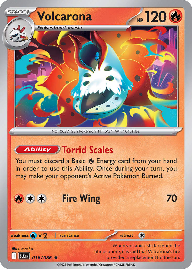 Volcarona 16 Rare card from Black Bolt