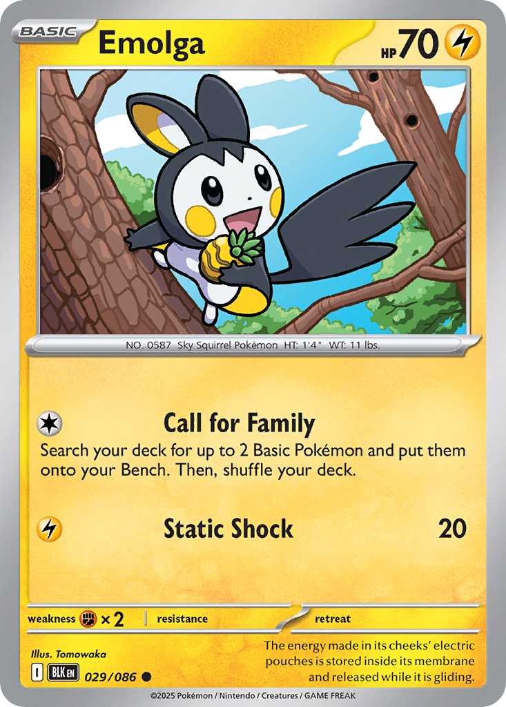 Emolga 29 Common card from Black Bolt