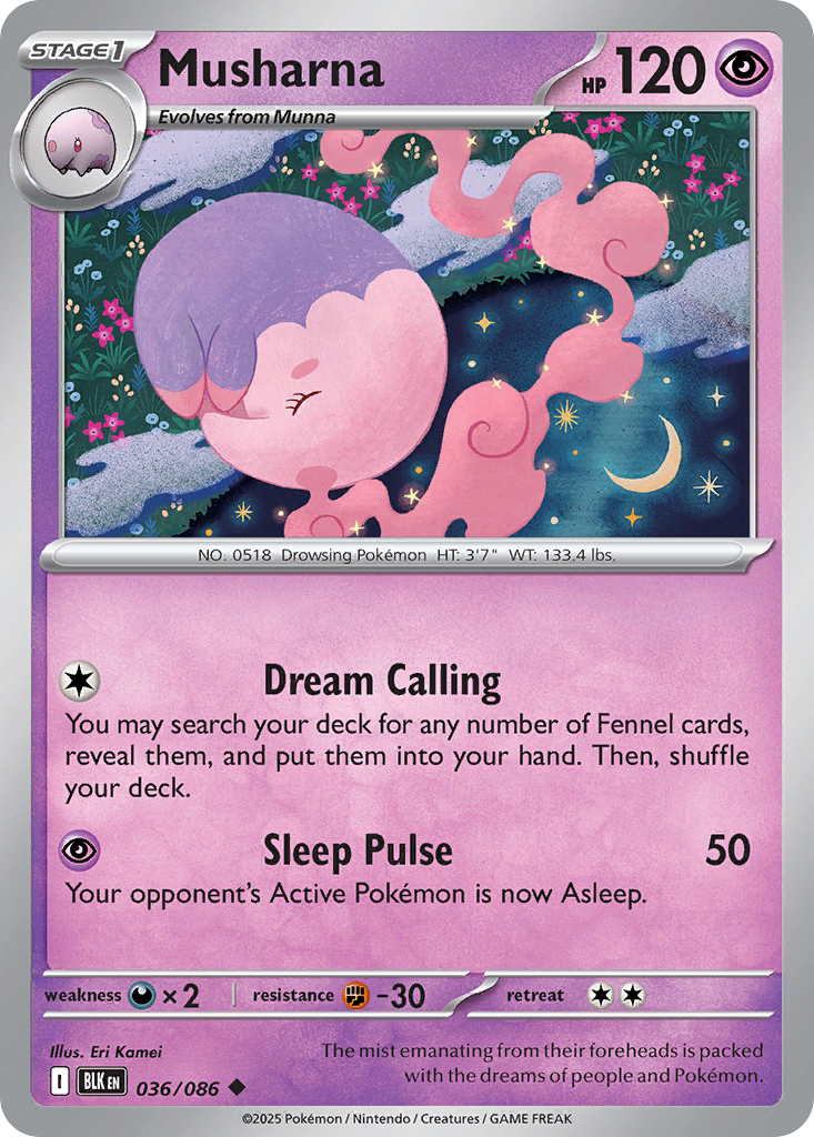 Musharna 36/86 Uncommon card from Black Bolt