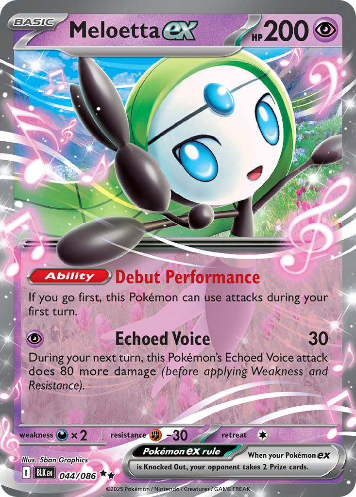 Meloetta ex 44/86 Double Rare card from Black Bolt
