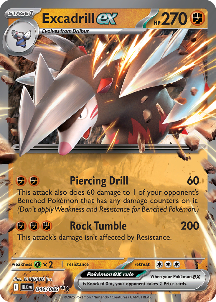 Excadrill ex 46/86 Double Rare card from Black Bolt