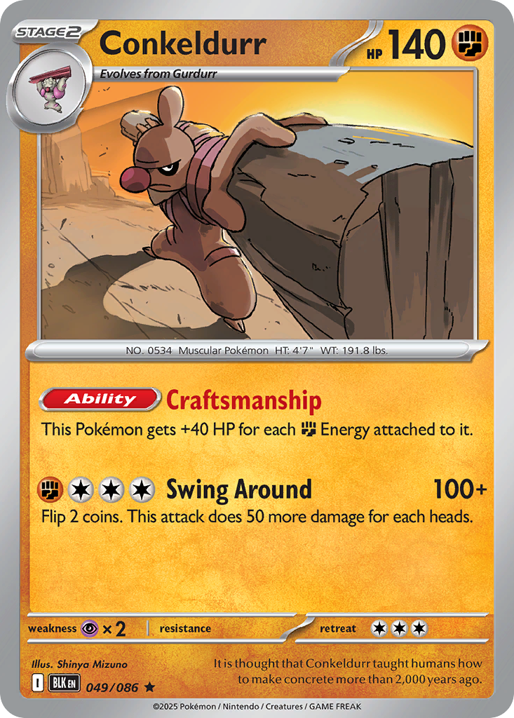 Conkeldurr 49 Rare card from Black Bolt