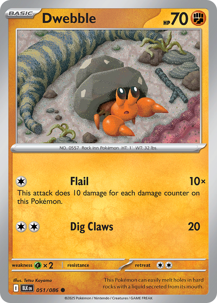 Dwebble 51 Common card from Black Bolt