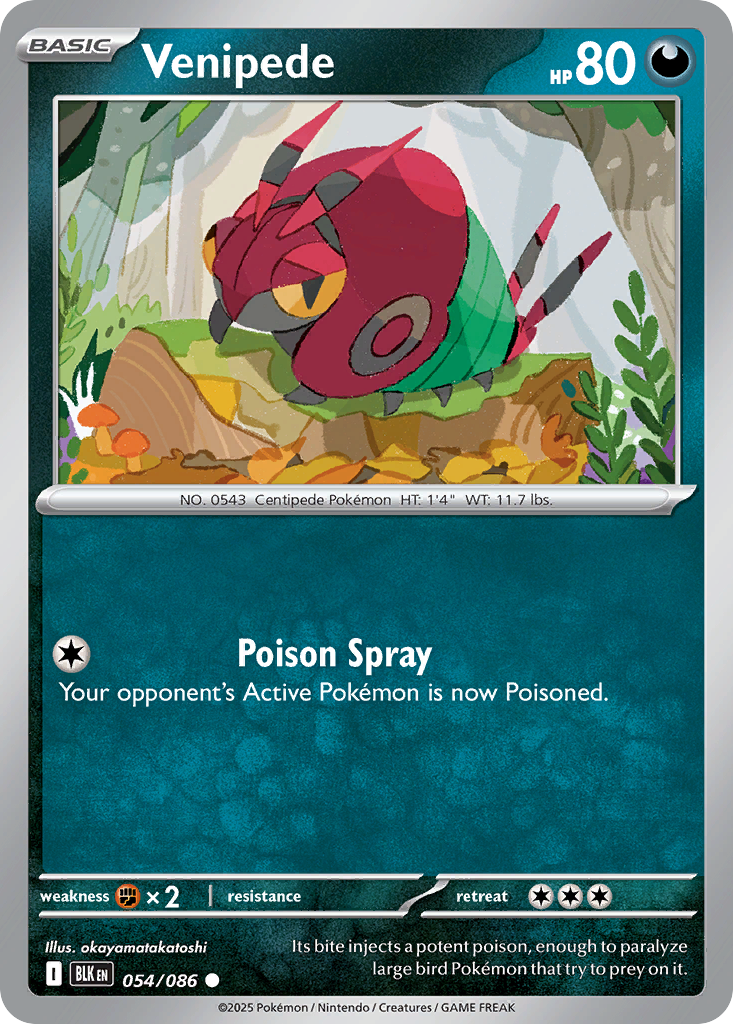 Venipede 54 Common card from Black Bolt