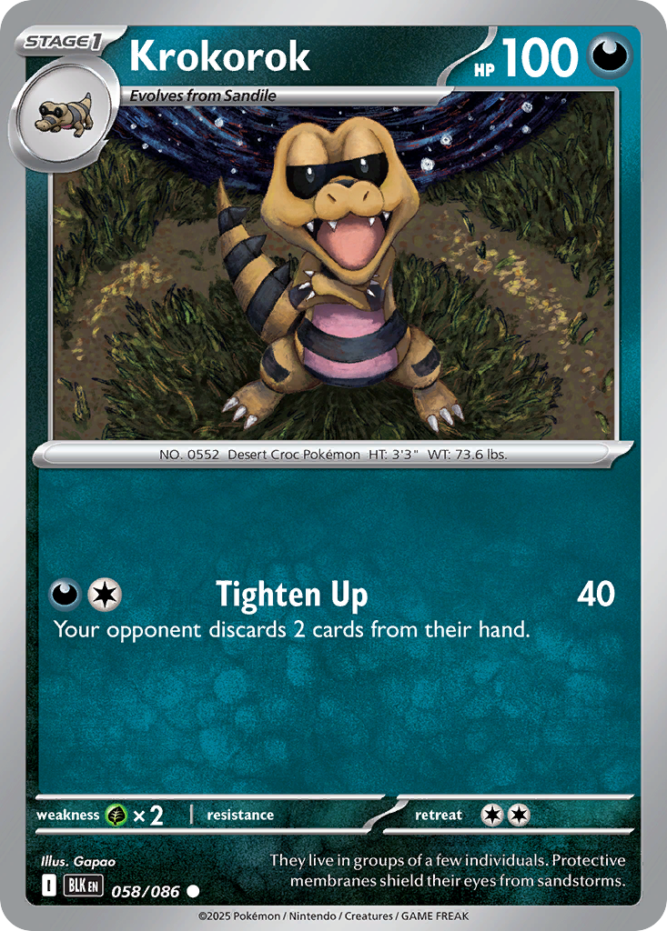 Krokorok 58 Common card from Black Bolt