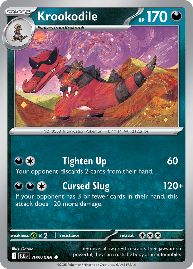 Krookodile 59/86 Uncommon card from Black Bolt