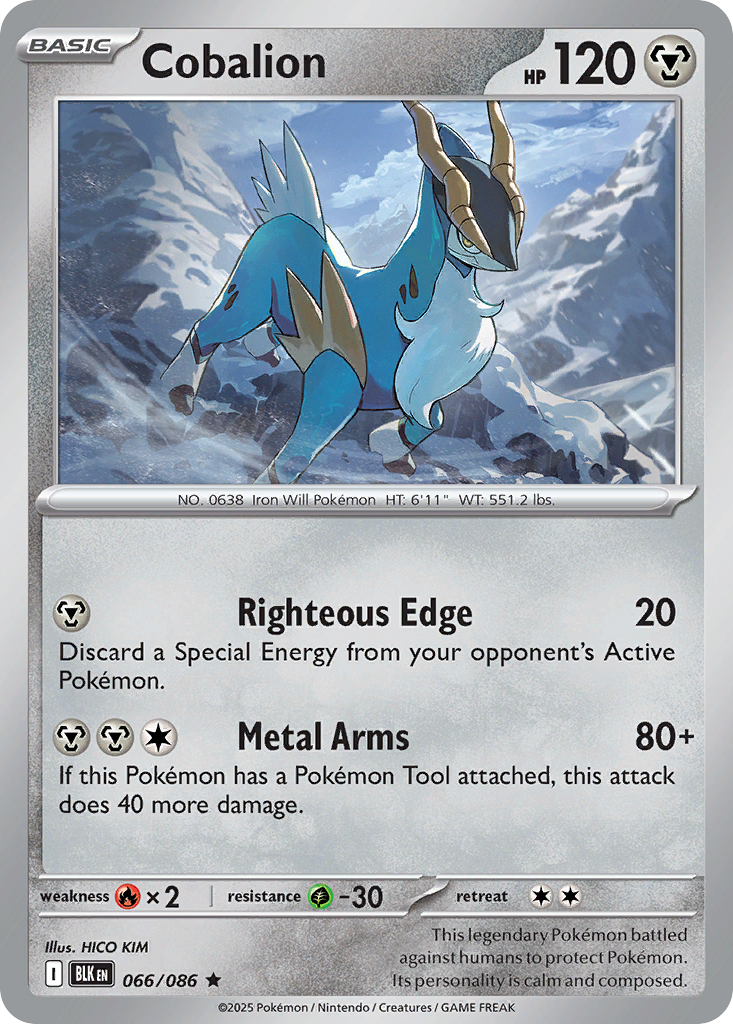 Cobalion 66 Rare card from Black Bolt