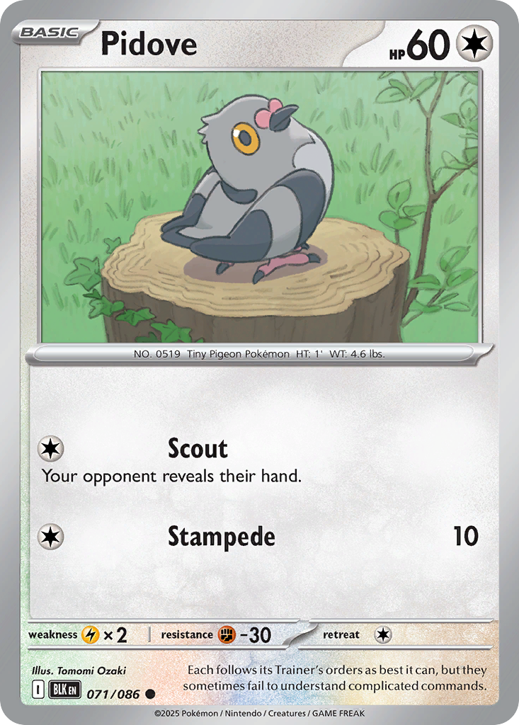 Pidove 71 Common card from Black Bolt
