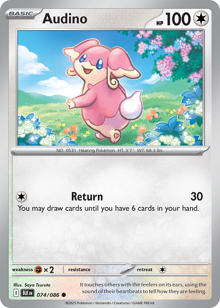 Audino 74 Common card from Black Bolt