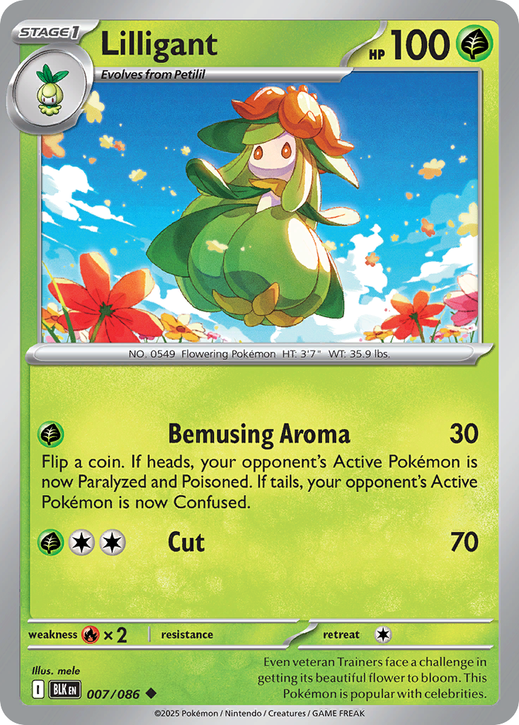 Lilligant 7 Uncommon card from Black Bolt