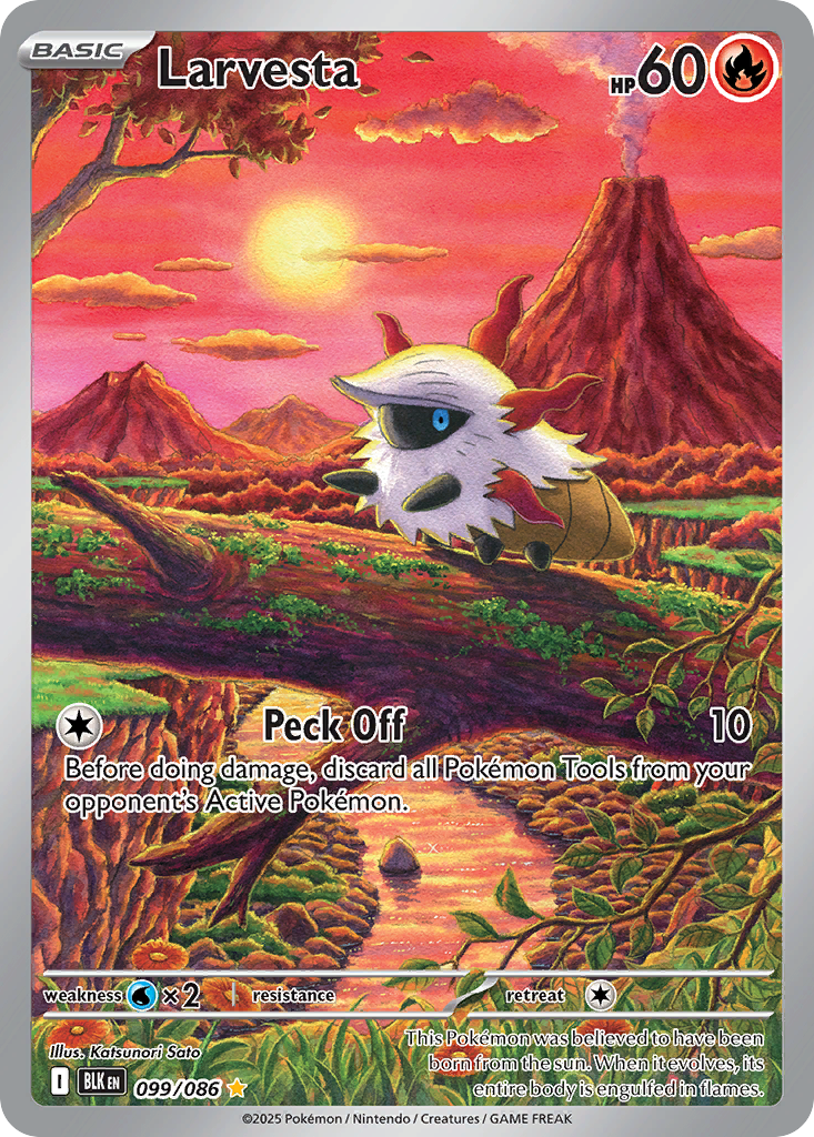 Larvesta 99 Illustration Rare card from Black Bolt