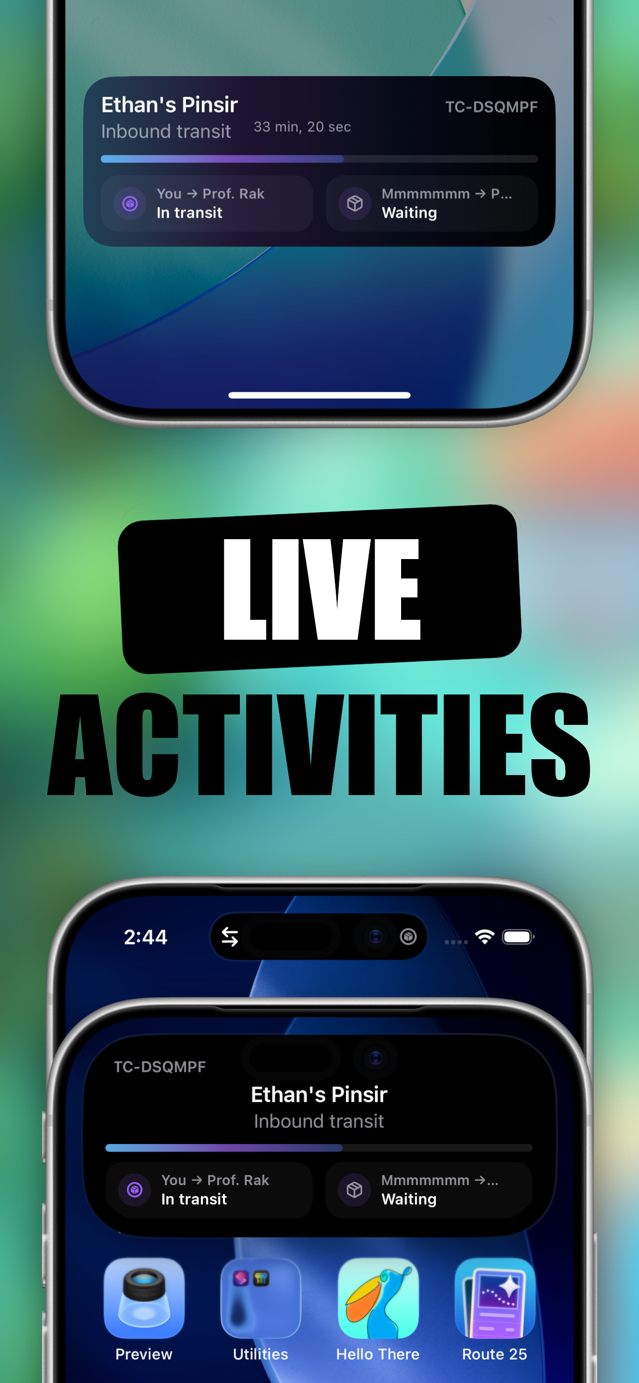 Route 25 live activities screenshot